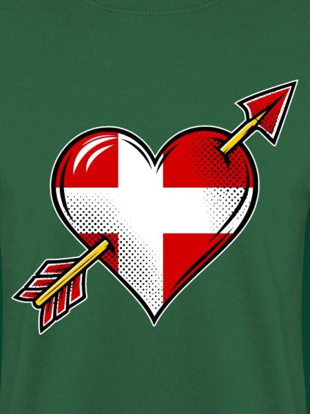 Dänemark Flagge Herz mit Pfeil