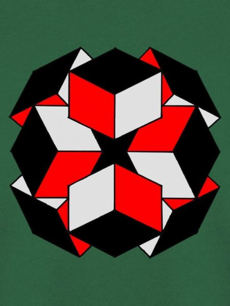 Roter geometrischer Würfel Schwarz