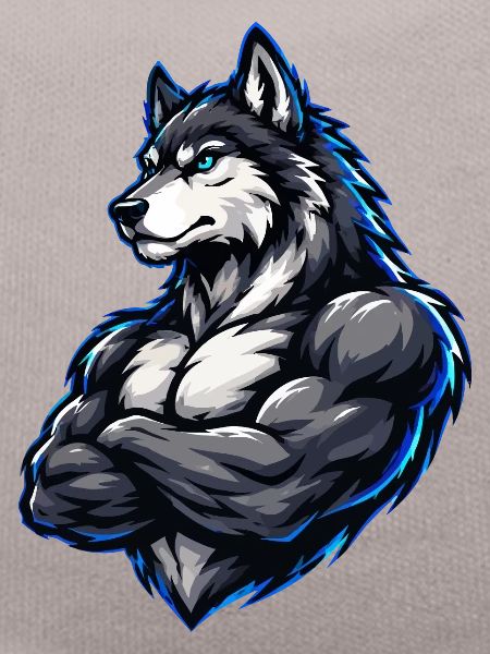 Wolf Comic Muskeln