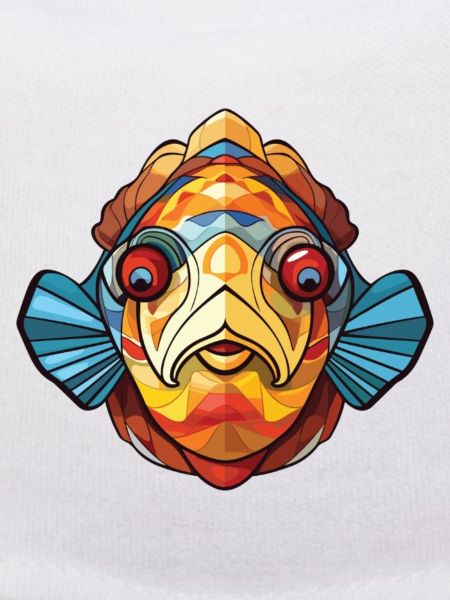 Flunderfisch Bunte Aquarell-Tierkarikatur