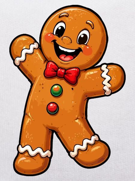 Lebkuchenmännchen mit roter Schleife