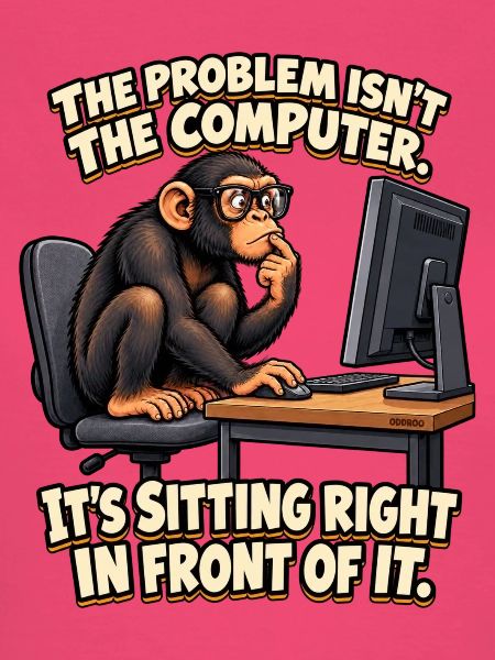 ODDROO – Computerproblem mit Nerd-Schimpanse