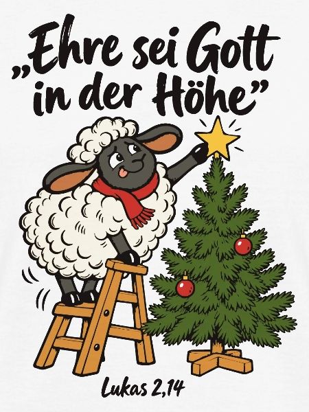 Weihnachtsbaum Schaf Weihnachtspullover Christlich