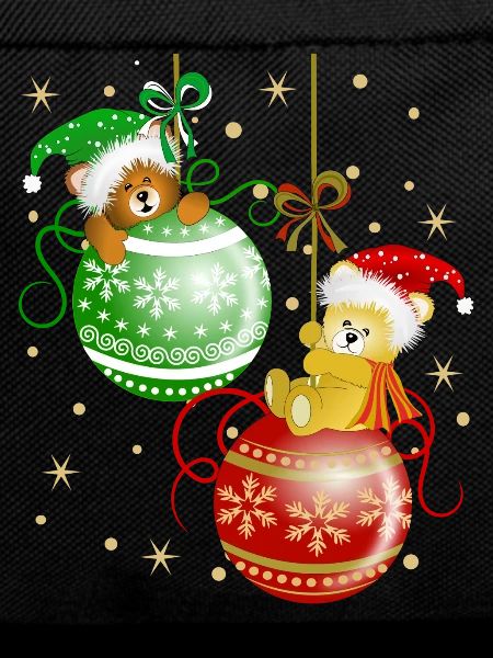 Bärchen auf Weihnachtskugeln Bär Weihnachtsdeko