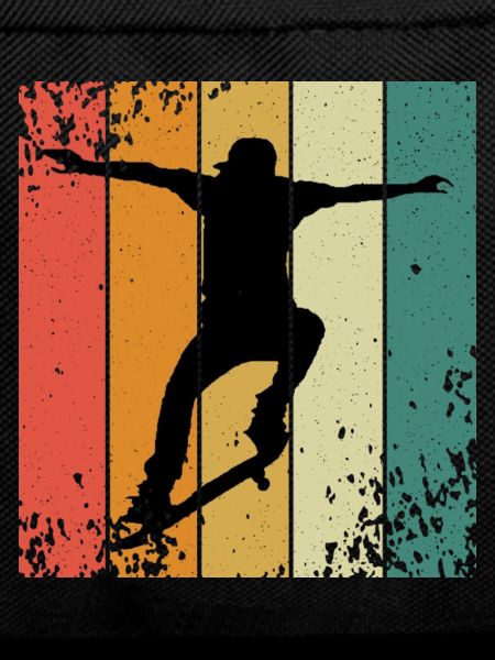 Retro-Skate-Silhouette auf farbigen Panels