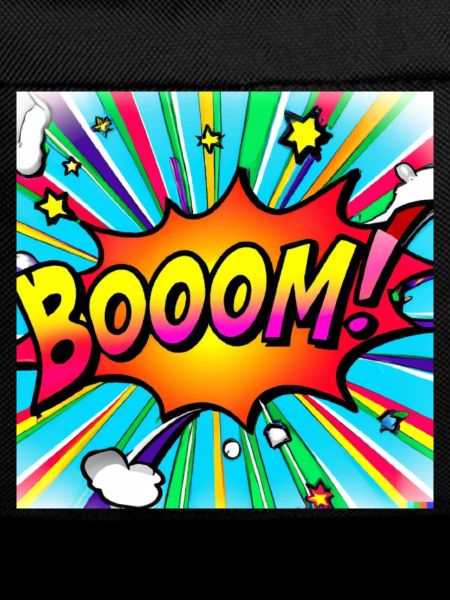 regenbogenstrahl comic style mit kaboom