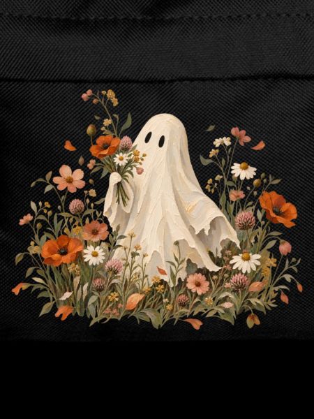 Halloween Geist im Blumenbeet