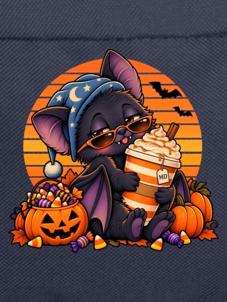 Halloween Fledermaus-Arzt mit Kaffee