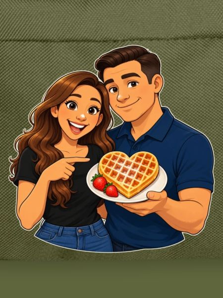 Herzförmiges Waffel-Liebesdate