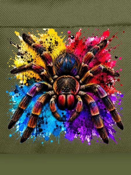 Neon Tarantel  Psychodelische Spinne im Farbklecks