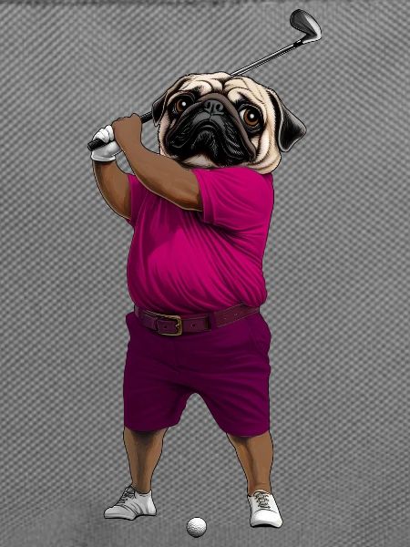 Hund Mops Golf