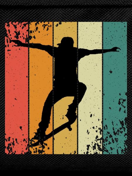 Retro-Skate-Silhouette auf farbigen Panels