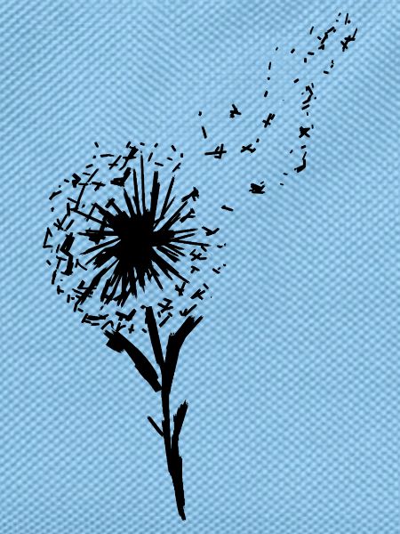 Pusteblume Löwenzahn mit fliegenden Samen