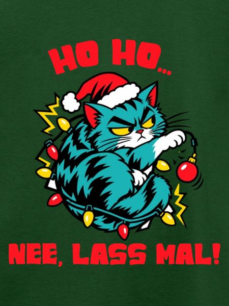 Santa-Katze mit Lichterkette