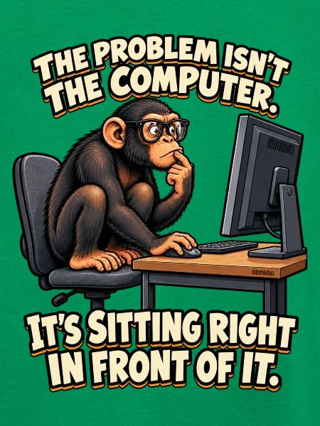 ODDROO – Computerproblem mit Nerd-Schimpanse