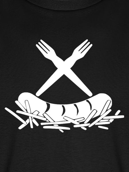 Pommes Currywurst Pommesgabeln Logo
