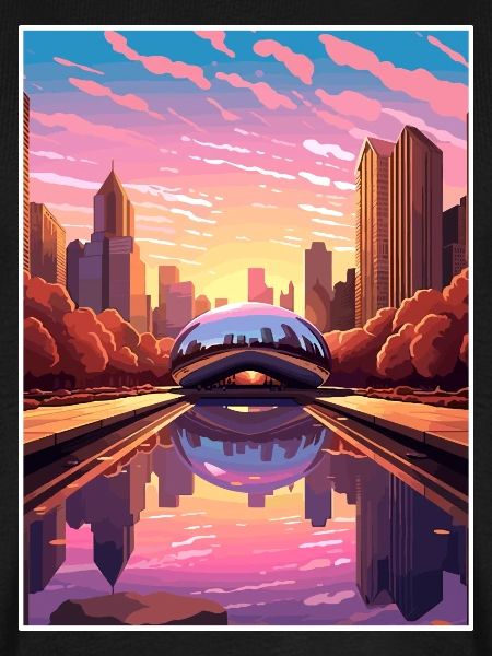 Chicago Illinois Millennium Park Reiseplakat