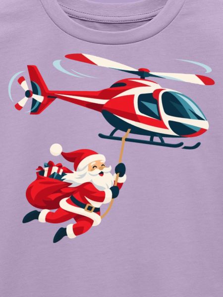 Weihnachtsmann am Hubschrauber 