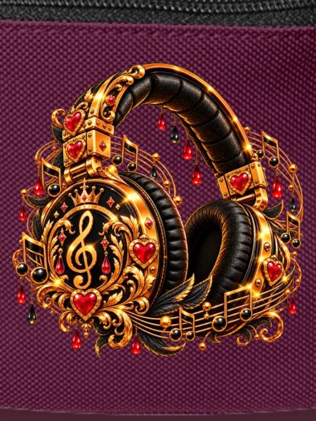 Goldene Herzmusik Kopfhörer-Design