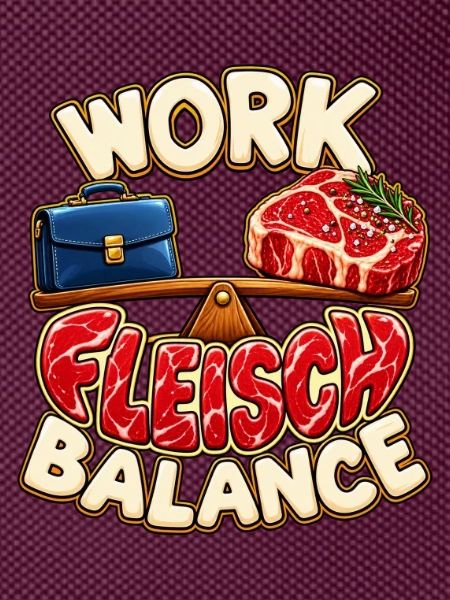 Work Fleisch Balance – Lustiger BBQ-Spruch