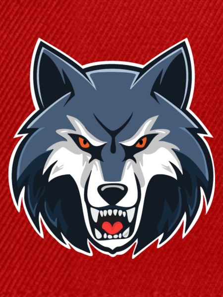 Wütender grauer Wolf
