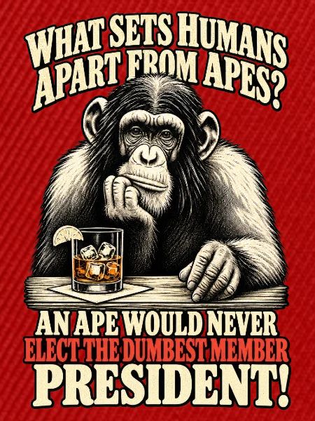 Affe gegen Präsident Satire Tee