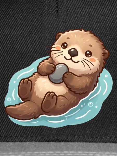 Süßer Otter mit Stein