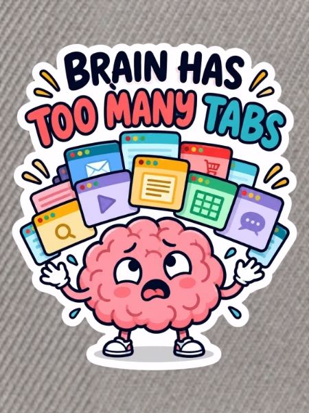 Gehirn mit zu vielen Tabs