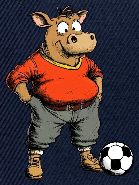 Kuh im Fußballtrikot