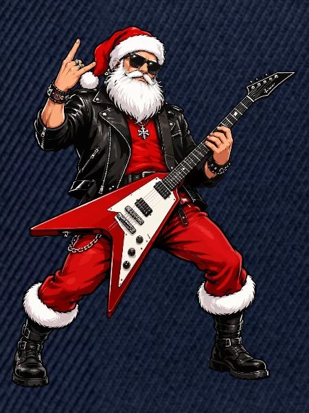 Rockender Weihnachtsmann mit Flying-V