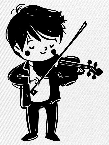 Cartoon Violine Junge