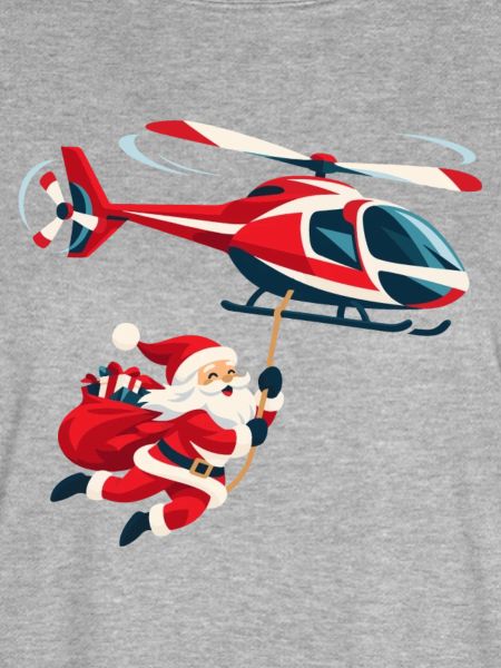 Weihnachtsmann am Hubschrauber 