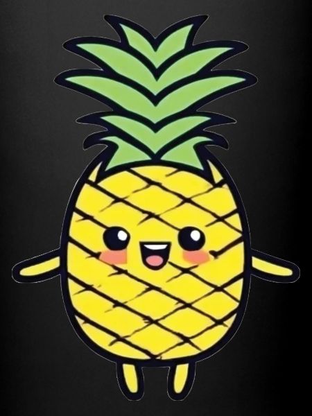 Cheerful Pineapple Cartoon Charm
