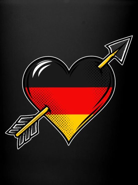 Deutschland Flagge Herz mit Pfeil