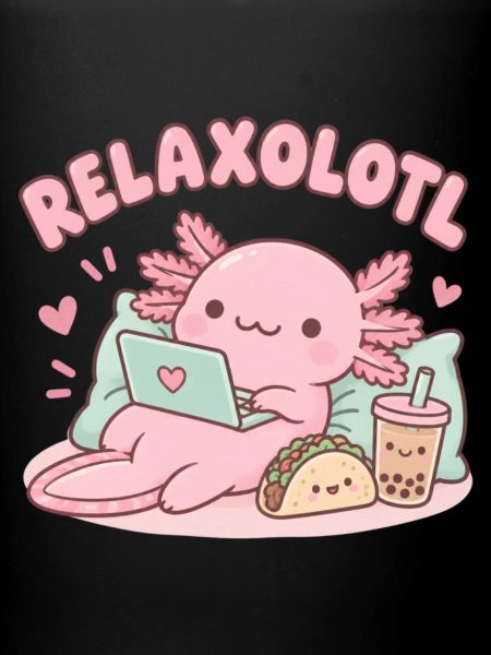 Relaxaxolotl am Laptop