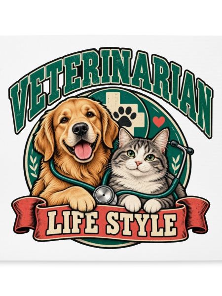 Tierarzt-Lebensstil-Hund-Katzen-Duo