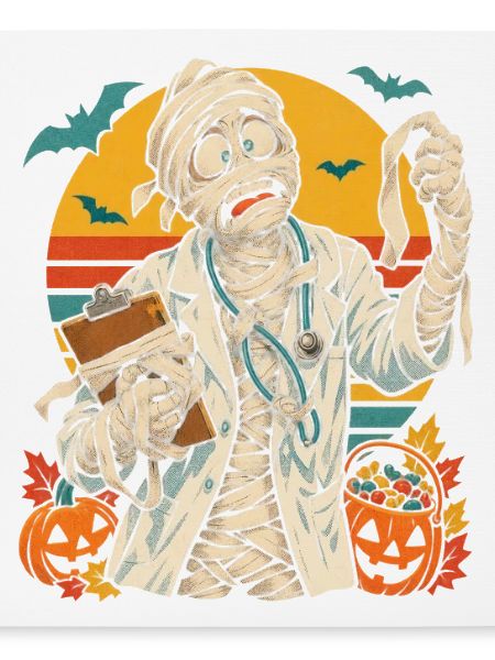 Halloween-Mumienarzt mit verhedderten Bandagen