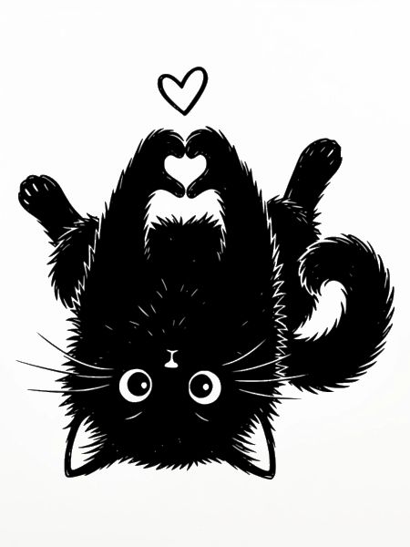 Süße schwarze Katze