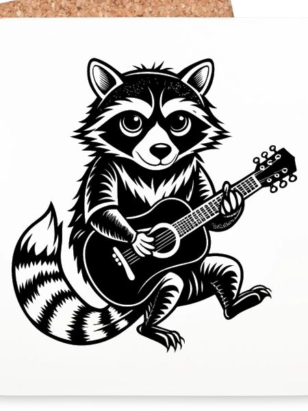 Waschbär spielt Gitarre