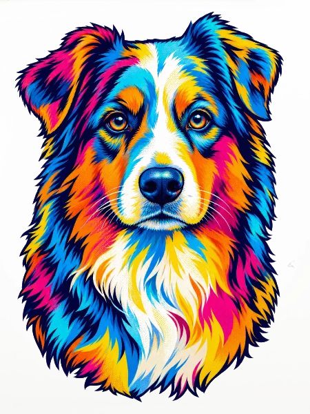 Bunter Australian Shepherd – Pop-Art-Aussie-Hund