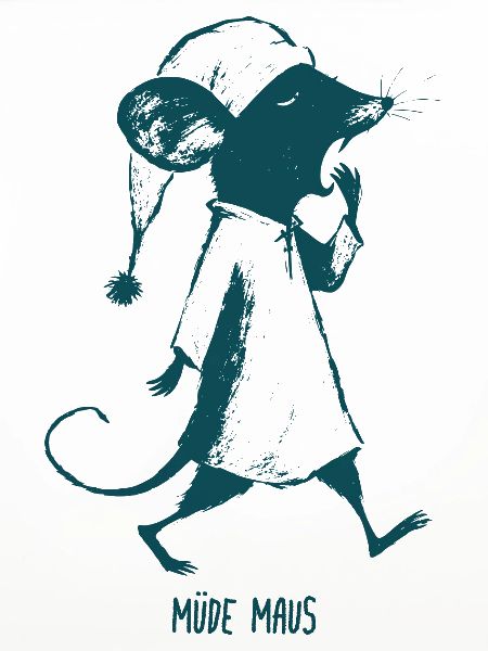 Müde Maus Schlafenszeit 