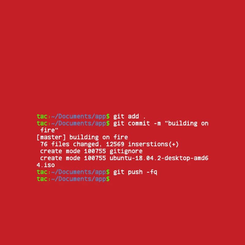linux shell git building on fire