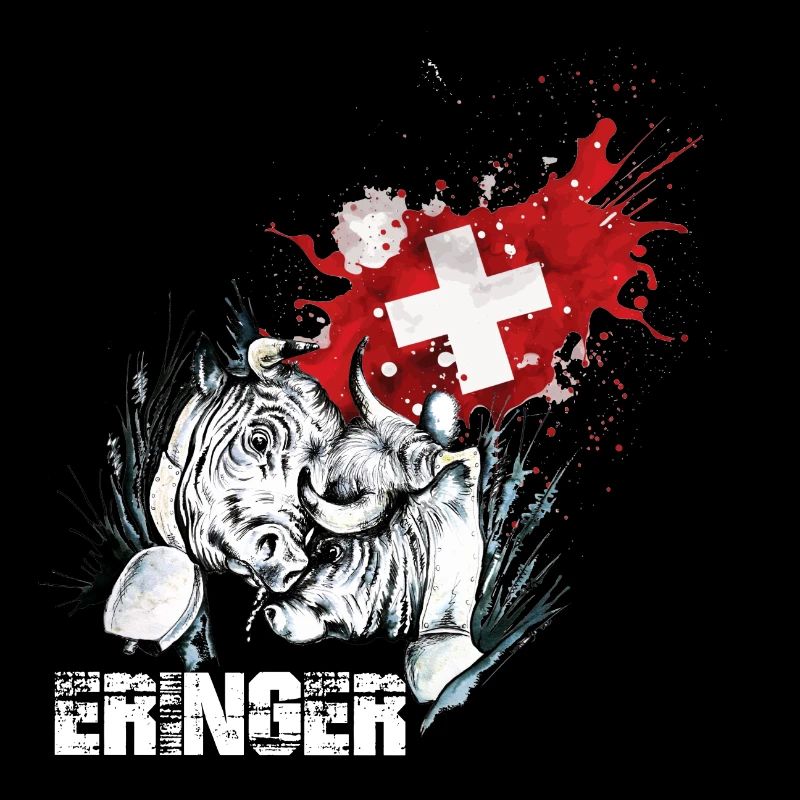 Eringer, Eringerkuh mit Schweizer Flagge