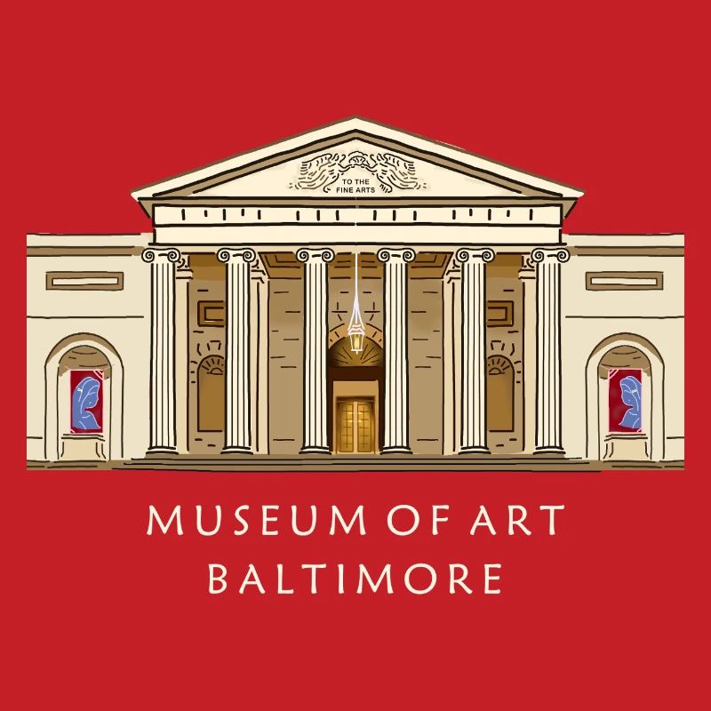 Musée de Baltimore, illustration dessinée à la main