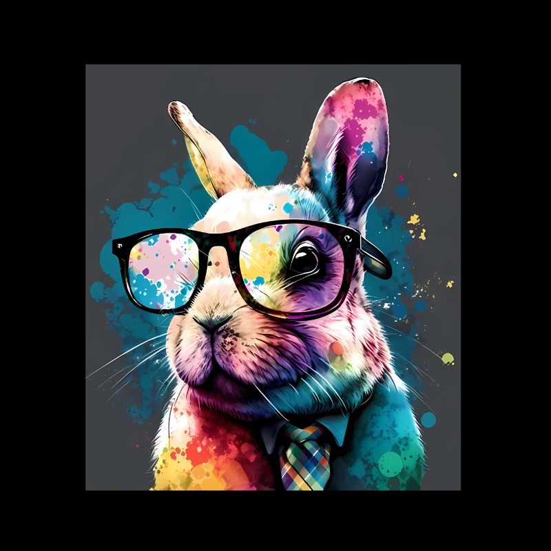 Cute Rabbit Face Rabbit Glasses Read