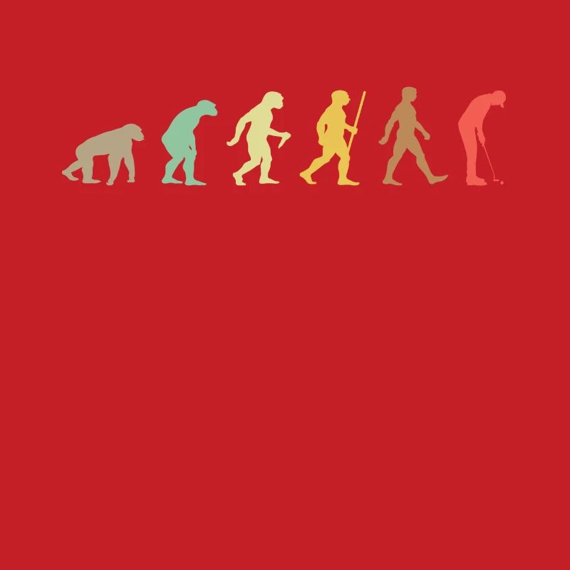 Golf Retro Golfer Evolution Funny Golfing