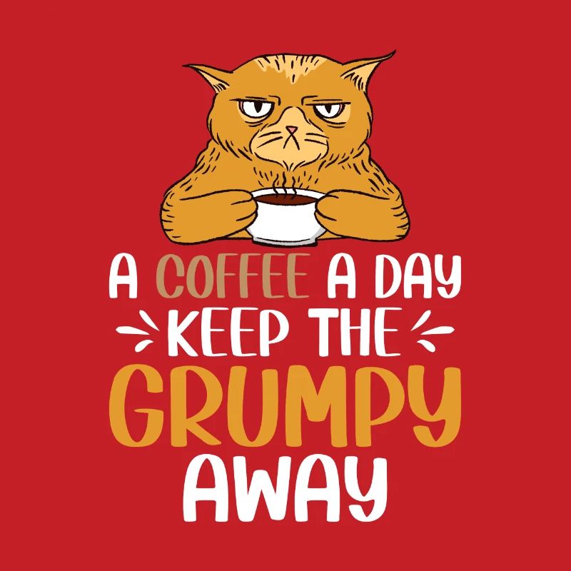 Kaffee Kaffeebohne Grumpy Katze Büro Montag