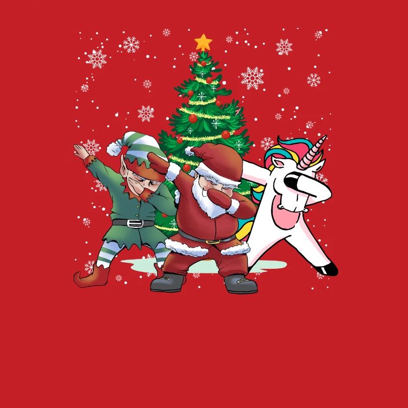 Dabbing Weihnachtsmann Elf Einhorn Weihnachtsbaum