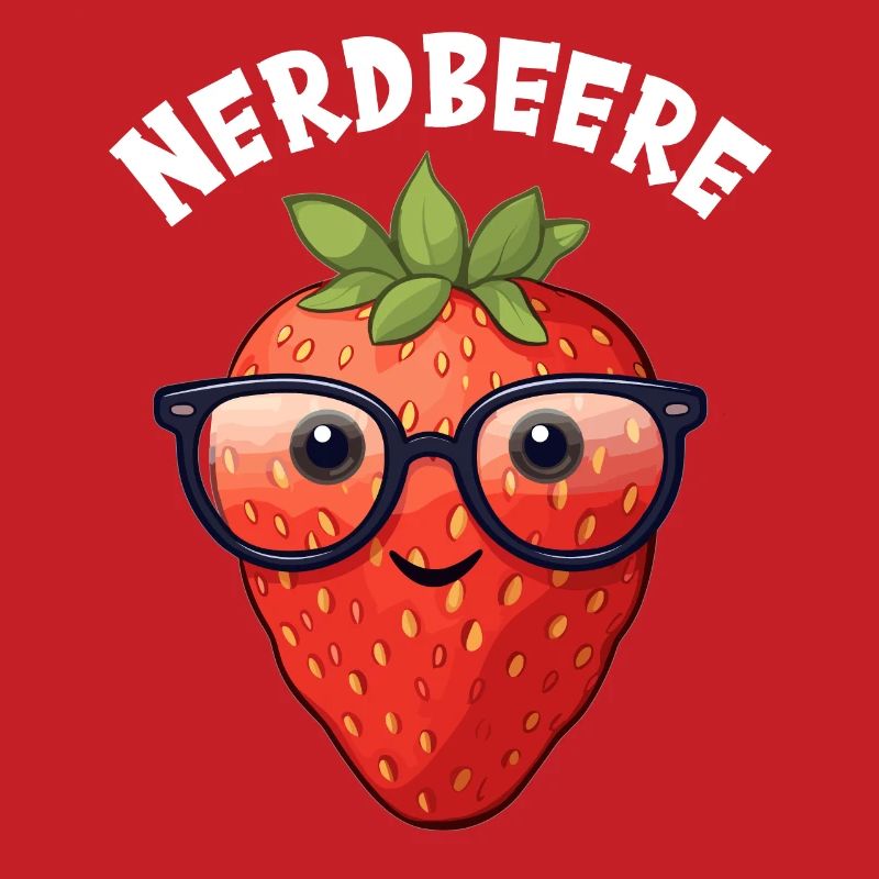 Nerdbeere Junge Mädchen Nerdy Nerd Erdbeere
