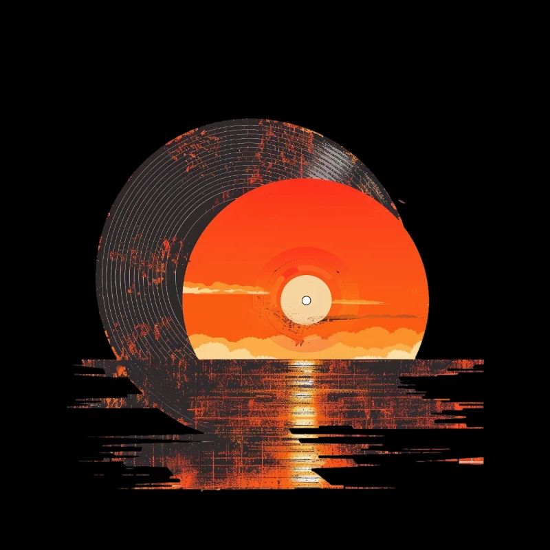 Vinyle Coucher de soleil Réflexion